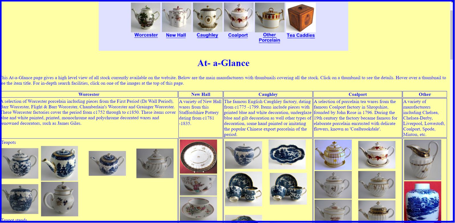 At a glance view of www.teaantiques.com website