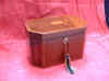 Tea Caddy, 2 Comp, Octagonal, Mahogany