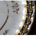 New Hall Oval Fluted Teapot Stand, underglaze Blue and Gilt decoration, Pattern Number 243, c1795