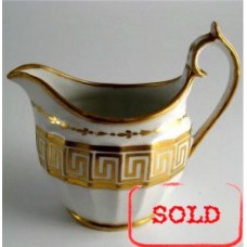 SOLD Chamberlain Worcester Milk Jug, 'Hambleton-fluted' Shape, Gold Etruscan Border, Pattern Number 354, c1805 SOLD