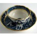 Caughley Scalloped Trio of Tea Bowl, Coffee Can and Saucer, Blue and White 'Pagoda'  Landscape Pattern,  c1785