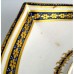 Derby Soup Tureen Stand, oval canoe shaped, blue and gilt  decoration, with light blue enamel dots, pattern 92, Derby puce crown and cross  baton mark, c1795