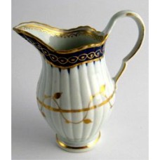 SOLD Worcester Jug of 'New Fluted' design, Cobalt Blue and Gilt  decoration, c1780 SOLD