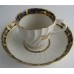 Barr Worcester Coffee Can and Saucer, Shanked Shape with Blue  and Gilt Border and Gilded Thistles, Scratched 'B' mark, c1795