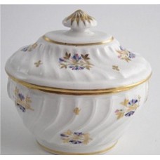 Chamberlain Worcester Sucrier, Oval Shanked Body with  Cornflower Sprig Decoration, c1795