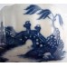 Caughley Scalloped Trio of Tea Bowl, Coffee Can and Saucer, Blue and White 'Pagoda'  Landscape Pattern,  c1785