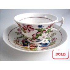 SOLD Hilditch Tea cup and Saucer, decorated with 'Boy Picking  Fruit', c1830 SOLD 