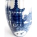 Caughley 'Barrel' Shaped Moulded Tea Canister (Lacking its Lid), Decorated with Blue and White 'Temple' Pattern, c1785