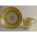Chamberlain? Worcester Coffee Cup and Saucer, Yellow Ground  and Gilt decoration, c1800-10