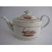 Coalport 'John Rose' Rare Oval Straight Sided Teapot, Applied  Classical Scenic Views, c1803