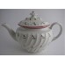 SOLD Coalport 'John Rose' Waisted Spiral Fluted Oval Teapot 'Red and Green Flower Sprig' Decoration, c1798 SOLD 