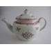 Coalport 'John Rose' Teapot Decorated in 'New Hall' Style with Flower Decoration and Pink Diaper Borders, c1805