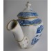 Coalport 'John Rose' Fluted Oval Blue and White Chinese  Pattern Teapot, c1800