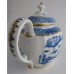 Coalport 'John Rose' Fluted Oval Blue and White Chinese  Pattern Teapot, c1800