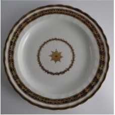 Derby Plate, Blue and Gilt Decoration, Pattern 45, Derby Puce Crown and Cross Baton Mark, c1795