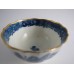 Caughley Scalloped Trio of Tea Bowl, Coffee Can and Saucer, Blue and White 'Pagoda' Landscape Pattern, c1785