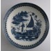 SOLD Caughley large sized plate, beautifully decorated with the transfer printed blue and white 'Pleasure Boat' or 'Fisherman and Cormorant' pattern, c1785 SOLD 