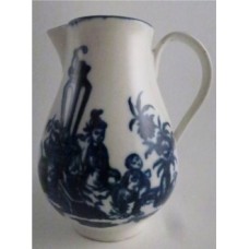 First Period Worcester Milk Jug, Decorated in Blue and White with 'Mother and Child' Pattern, c1770