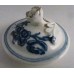 SOLD First Period Worcester cover (possibly to a sparrow beak milk jug), decorated with underglaze blue 'three flower' pattern, with a moulded flower finial, c1780 SOLD 