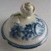 SOLD First Period Worcester cover (possibly to a sparrow beak milk jug), decorated with underglaze blue 'Fence pattern', with a moulded flower finial, c1780 SOLD 