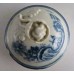 SOLD First Period Worcester cover (possibly to a sparrow beak milk jug), decorated with underglaze blue 'Fence pattern', with a moulded flower finial, c1780 SOLD 