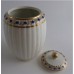 SOLD Caughley Tea Canister, New Fluted Barrel Shape, Stylised Blue and Pink Flowers and Gilded Foliage Decoration, c1790 SOLD