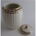 SOLD Caughley Tea Canister, New Fluted Barrel Shape, Stylised Blue and Pink Flowers and Gilded Foliage Decoration, c1790 SOLD