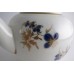 SOLD Worcester Teapot and Cover with Flower Finial, Decorated in Underglaze Blue with Formal Flowers, Honey Gold Leaves and Stems, Gold Dentil Rims, c1785 SOLD
