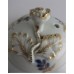 SOLD Worcester Teapot and Cover with Flower Finial, Decorated in Underglaze Blue with Formal Flowers, Honey Gold Leaves and Stems, Gold Dentil Rims, c1785 SOLD
