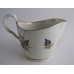 Worcester Milk Jug, Decorated in Underglaze Blue with Formal Flowers, Honey Gold Leaves and Stems, Gold Dentil Rim and Base, c1785