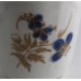 Worcester Milk Jug, Decorated in Underglaze Blue with Formal Flowers, Honey Gold Leaves and Stems, Gold Dentil Rim and Base, c1785