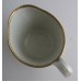 Worcester Milk Jug, Decorated in Underglaze Blue with Formal Flowers, Honey Gold Leaves and Stems, Gold Dentil Rim and Base, c1785