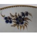 Worcester Trio, Decorated in Underglaze Blue with Formal Flowers, Honey Gold Leaves and Stems, Gold Dentil Rim and Base, c1785