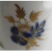 Worcester Trio, Decorated in Underglaze Blue with Formal Flowers, Honey Gold Leaves and Stems, Gold Dentil Rim and Base, c1785