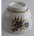 Worcester Trio, Decorated in Underglaze Blue with Formal Flowers, Honey Gold Leaves and Stems, Gold Dentil Rim and Base, c1785