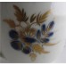 Worcester Trio, Decorated in Underglaze Blue with Formal Flowers, Honey Gold Leaves and Stems, Gold Dentil Rim and Base, c1785