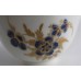 Worcester Tea Bowl and Saucer, Decorated in Underglaze Blue with Formal Flowers, Honey Gold Leaves and Stems, Gold Dentil Rim and Base, c1785