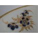 Worcester Saucer, Decorated in Underglaze Blue with Formal Flowers, Honey Gold Leaves and Stems, Gold Dentil Rim, c1785