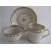 Coalport Spiral Shanked Trio (Tea Bowl, Coffee Can and Saucer), Gilded Leaf Garland Decoration, c1800