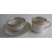 Coalport Spiral Shanked Trio (Tea Bowl, Coffee Can and Saucer), Gilded Leaf Garland Decoration, c1800