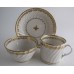 Coalport Spiral Shanked Trio (Tea Bowl, Coffee Can and Saucer), Gilded Leaf Garland Decoration, c1800