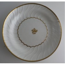 Coalport Spiral Shanked Plate, Gilded Leaf Garland Decoration, c1800