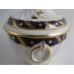 SOLD Worcester Oval Shanked Sucrier and Cover, Blue and Gilt Decoration with 'Bluebell pattern', Body repaired with staples, c1795 SOLD 