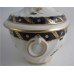 SOLD Worcester Oval Shanked Sucrier and Cover, Blue and Gilt Decoration with 'Bluebell pattern', Body repaired with staples, c1795 SOLD 