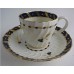 SOLD Worcester Oval Shanked Coffee Cup and Saucer, Blue and Gilt Decoration with 'Bluebell pattern', c1795 SOLD