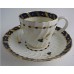 SOLD Worcester Oval Shanked Coffee Cup and Saucer, Blue and Gilt Decoration with 'Bluebell pattern', c1795 SOLD