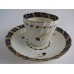 SOLD Worcester Oval Shanked Coffee Cup and Saucer, Blue and Gilt Decoration with 'Bluebell pattern', c1795 SOLD