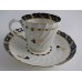 Worcester Oval Shanked Coffee Cup and Saucer, Blue and Gilt Decoration with 'Bluebell pattern', c1795