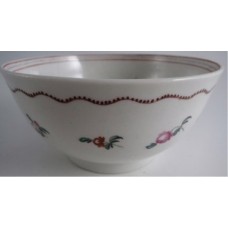 New Hall Slops Bowl 'Basket of Flowers' Pattern 171, c1780-90