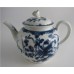 SOLD First Period Worcester Teapot, Cover with Flower Finial, Painted Underglaze Blue with the 'Mansfield' Pattern, c1765-75 SOLD